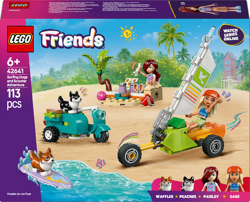 LEGO Friends 42641 Surf- en scooterplezier met de honden