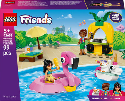 LEGO Friends 42658 Zwembadfeestje met flamingo en eenhoorn