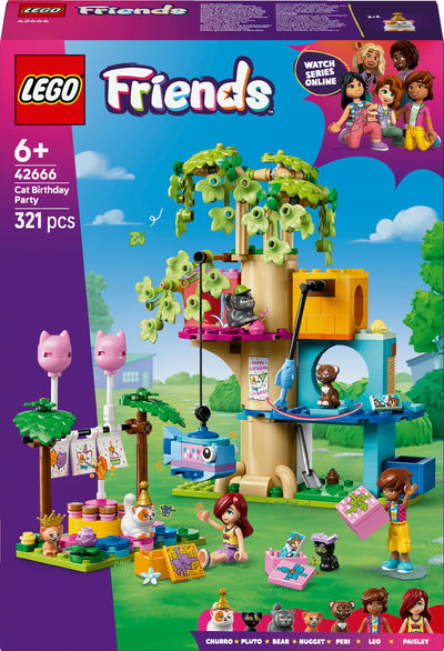 LEGO Friends 42666 Kattenverjaardagsfeestje en boomhut