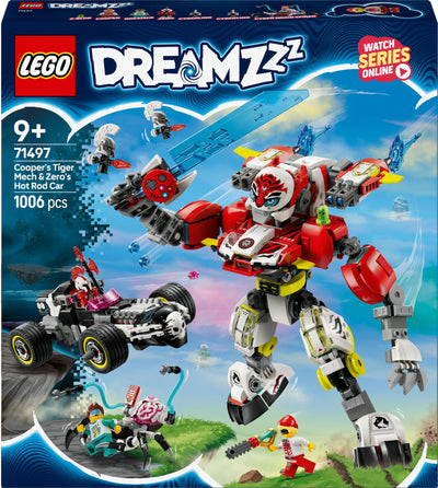 LEGO DREAMZzz 71497 Coopers tijgermecha en Zero's hot rod auto