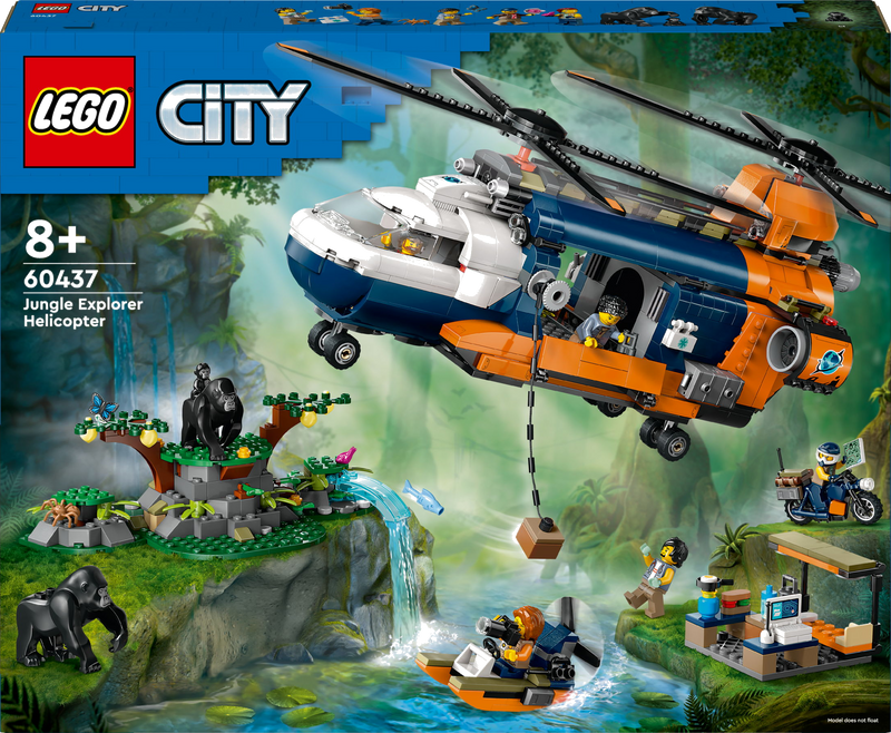 LEGO City 60437 Jungleonderzoekers: helikopter bij de basis
