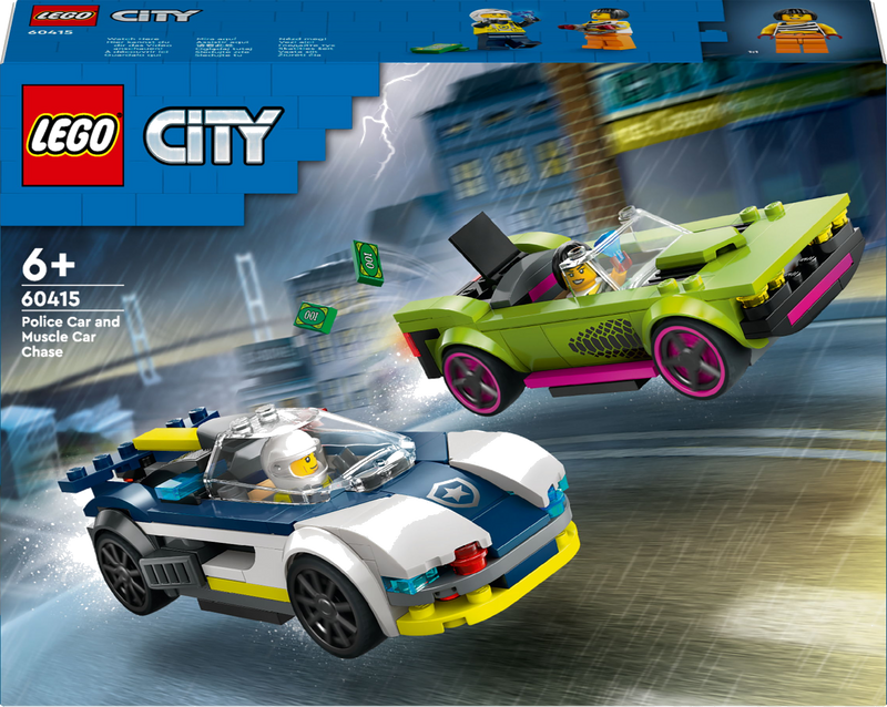 LEGO City 60415 Politiewagen en snelle autoachtervolging