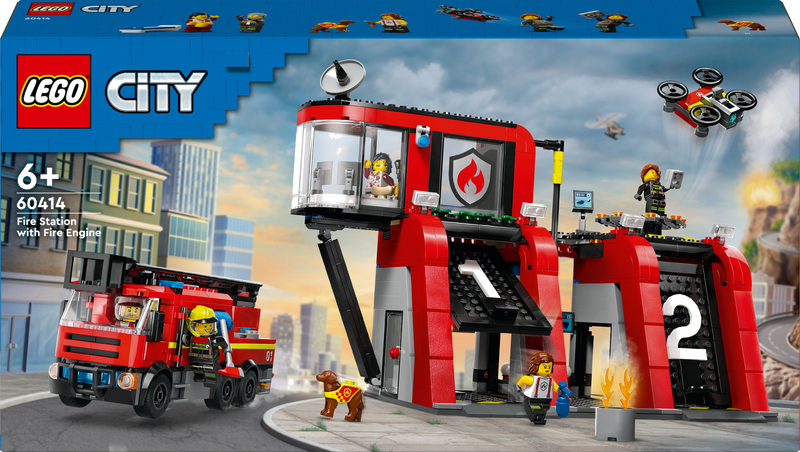 LEGO City 60414 Brandweerkazerne en brandweerauto